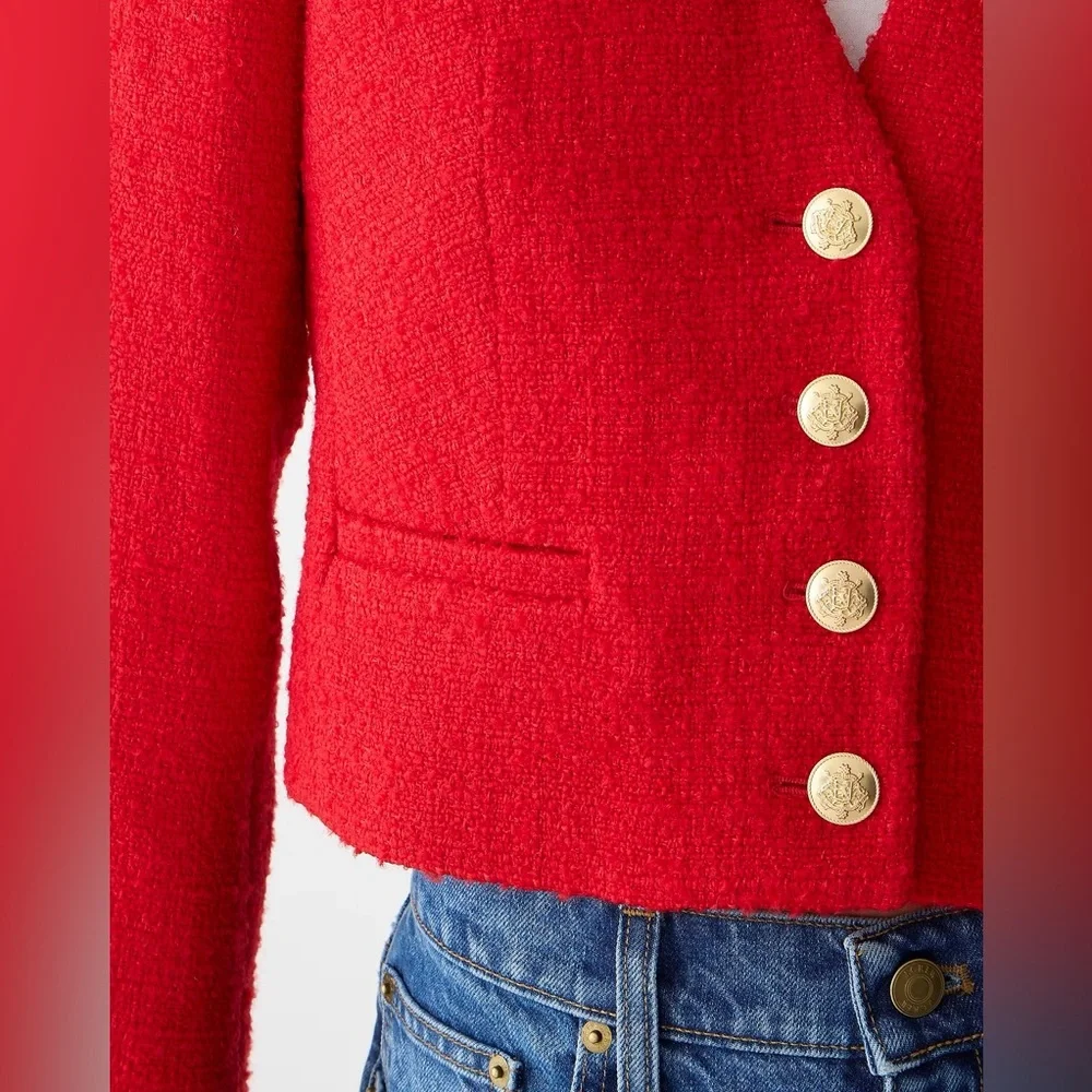 J.Crew V-neck lady jacket in maritime tweed BV211